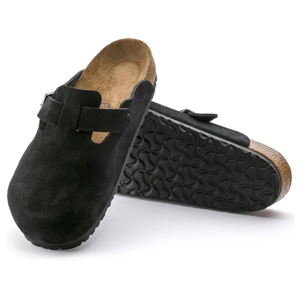 BIRKENSTOCK BOSTON SUEDE CLOGS- BLACK- SIZE 41 (10)
